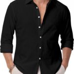Men Solid Black Long