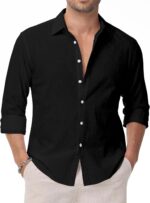 Men Solid Black Long