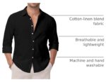 Men Solid Black Long - Hình 4