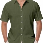 Men Solid Short Sleeve