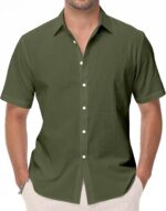 Men Solid Short Sleeve