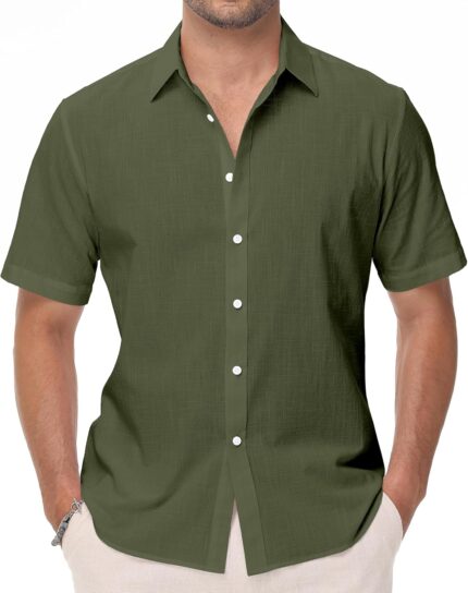 Men Solid Short Sleeve