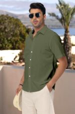 Men Solid Short Sleeve - Hình 3
