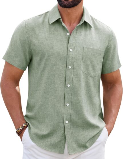 Men Solid Green