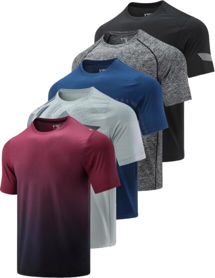 Mens Athletic Fit Performance T-Shirts - 5 Pack