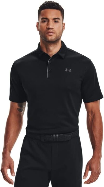 Men's Solid Black Polo Shirt