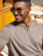 Mens Plain Henley - Hình 4